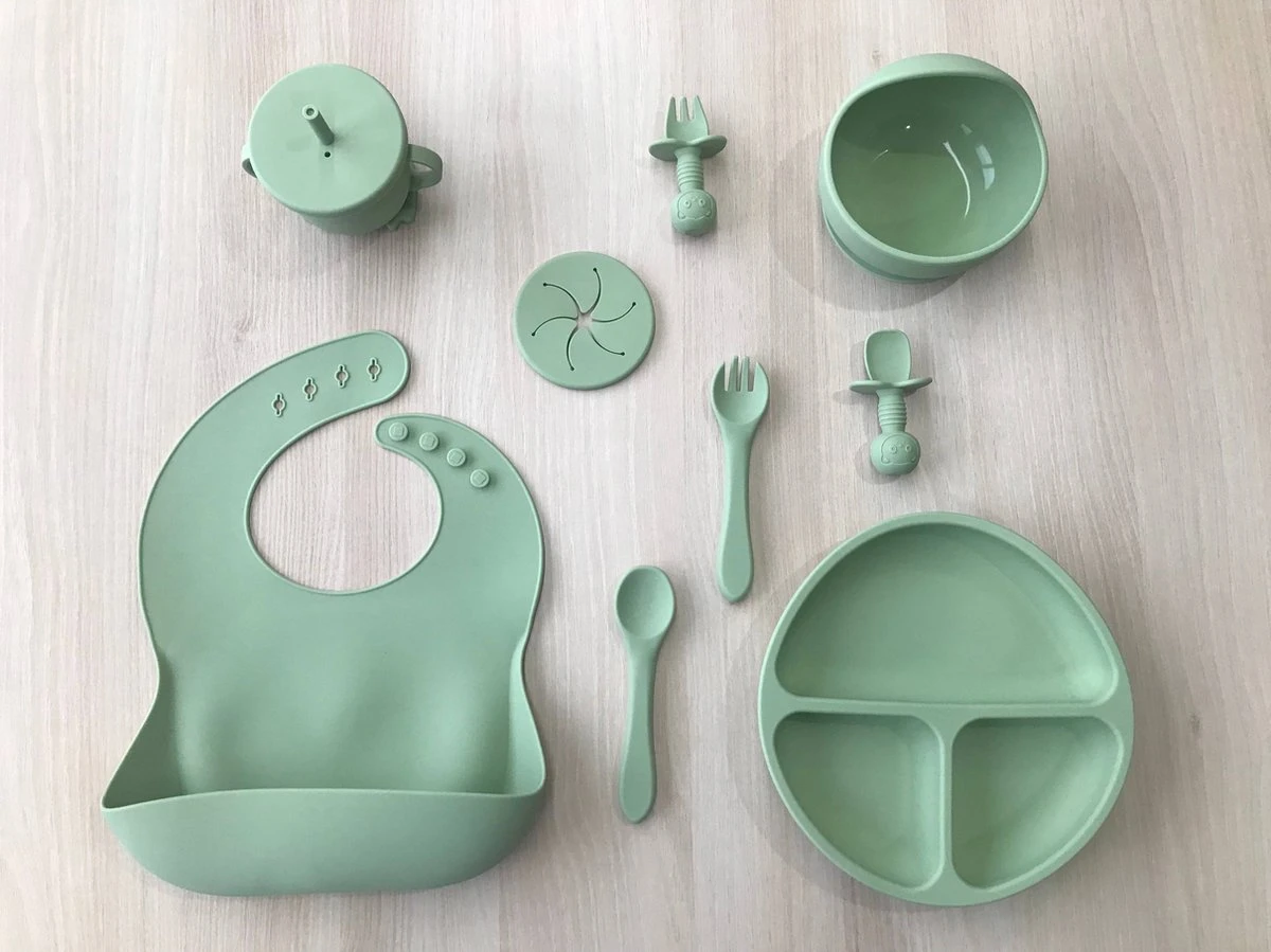 Kinderservies Set 10 Delig - Kinderbestek - Siliconen - Zuignap - Baby Servies - Kinderservies - 10 Delig - Kinderserviesset - Leuk Cadeautje - Kraam Cadeau 7 Kinderservies Set 10 Delig - Kinderbestek - Siliconen - Zuignap - Baby Servies - Kinderservies - 10 Delig - Kinderserviesset - Leuk Cadeautje - Kraam Cadeau - Afbeelding 5