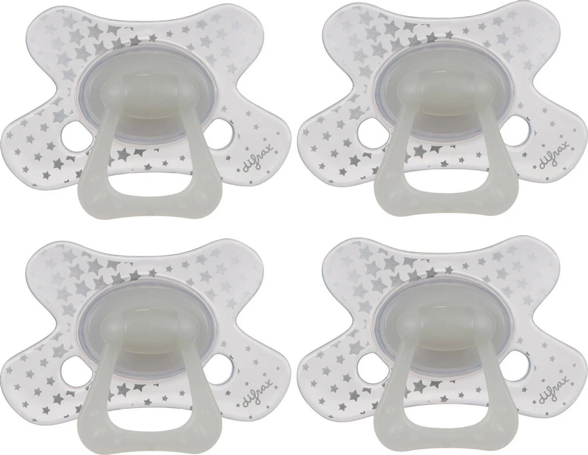 Difrax Fopspeen 20+ Maanden Natural Speen - Glow In The Dark - 4 Stuks 3 Difrax Fopspeen 20+ Maanden Natural Speen - Glow In The Dark - 4 Stuks