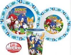 Sonic The Hedgehog 3 Delig Ontbijtset - Servies - Bord, Kom En Beker - Magnetron Bestendig