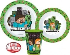 Star MINECRAFT Ontbijtset - Dinner Set - Bord, Kom En Beker - Micro