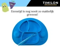 Timilon Kinderbord - Baby Servies - Met Zuignappen - Met Lepeltje - Blauw -BIBS Shop 1200x960 1