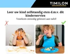 Timilon Kinderbord - Baby Servies - Met Zuignappen - Met Lepeltje - Blauw -BIBS Shop 1200x960 2
