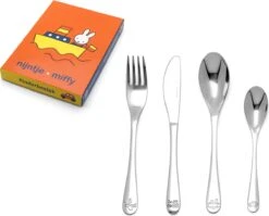 Zilverstad - Kindercouvert 4-delig Nijntje Voertuigen RVS 18/10