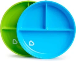 Munchkin 2 Pk Bordjes Met Zuignap/suction Plates Blauw/groen