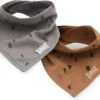 Jollein Slab Bandana Spot - Storm Grey/Caramel - 2 Stuks 1 Jollein Slab Bandana Spot - Storm Grey/Caramel - 2 Stuks -BIBS Shop 1200x970