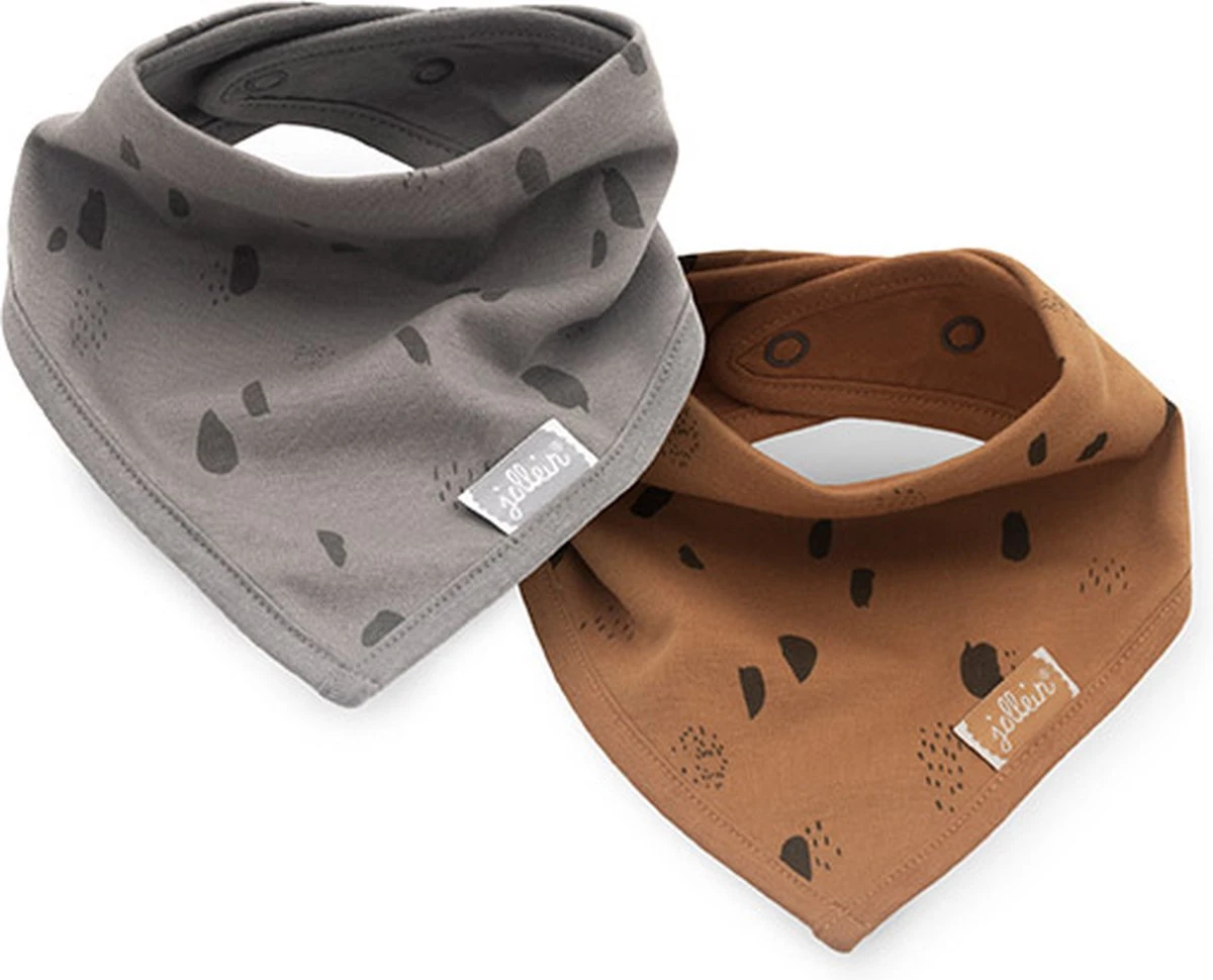Jollein Slab Bandana Spot - Storm Grey/Caramel - 2 Stuks 3 Jollein Slab Bandana Spot - Storm Grey/Caramel - 2 Stuks