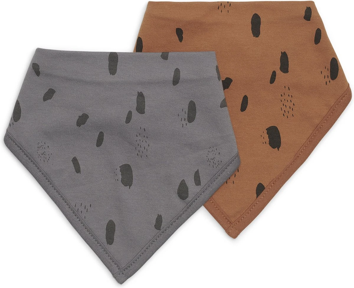 Jollein Slab Bandana Spot - Storm Grey/Caramel - 2 Stuks 16 Jollein Slab Bandana Spot - Storm Grey/Caramel - 2 Stuks - Afbeelding 14