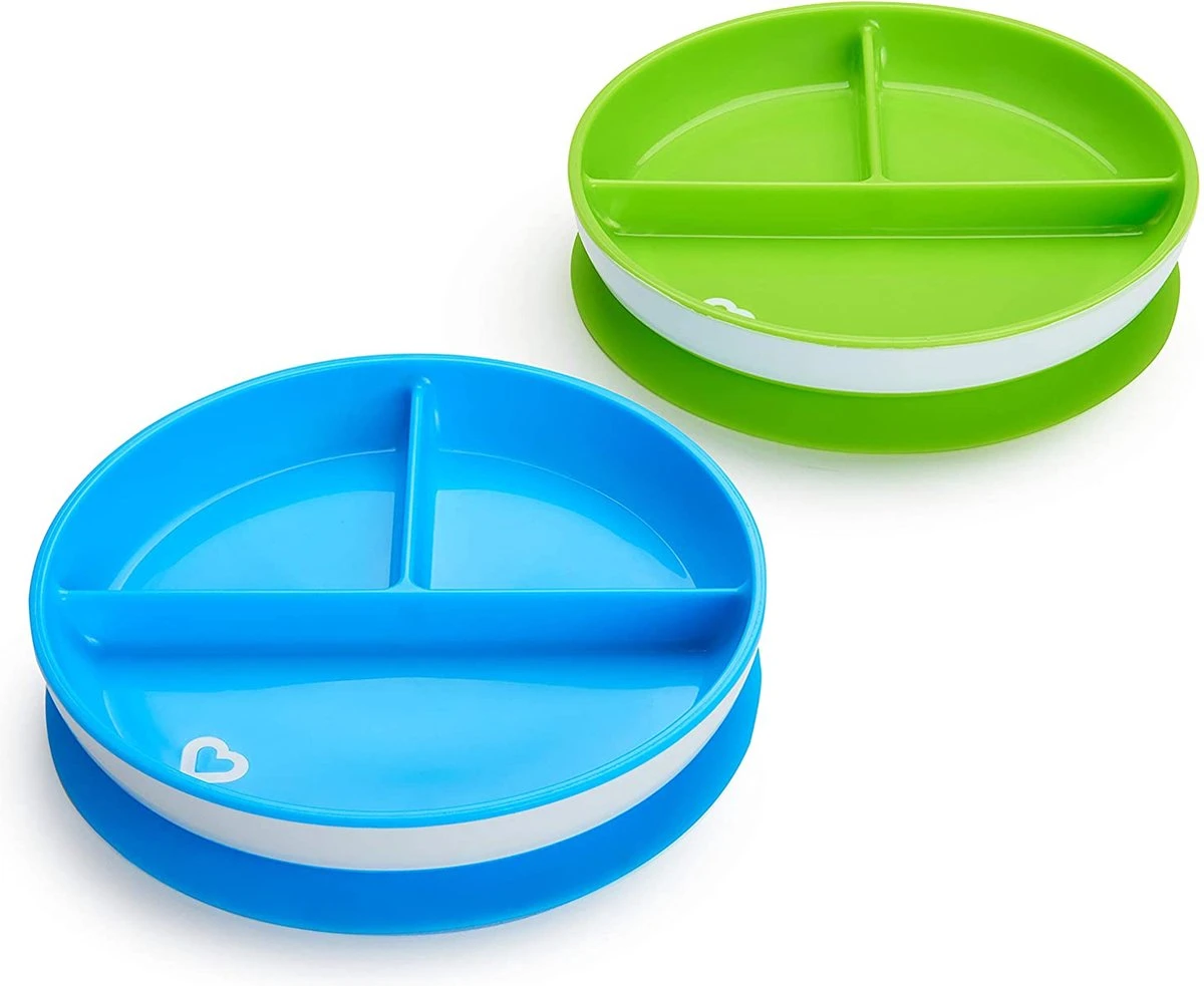 Munchkin 2 Pk Bordjes Met Zuignap/suction Plates Blauw/groen 4 Munchkin 2 Pk Bordjes Met Zuignap/suction Plates Blauw/groen - Afbeelding 2