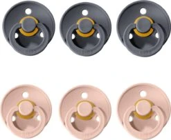 Bibs Fopspeen - Maat 2 6-18 Maanden - 6 Stuks - Iron - Blush