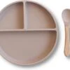 Kids Cultures | Baby Bord Met Zuignap Incl. Lepel | Kinderbord | Baby Bord | Kinderservies | Taupe -BIBS Shop 1200x986