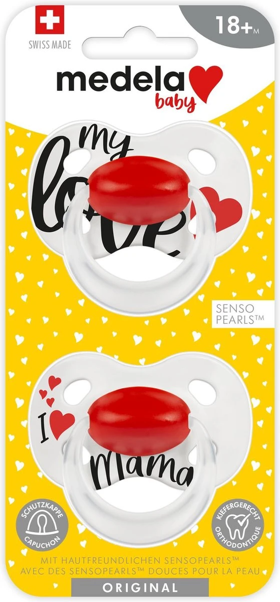 Medela Baby Fopspeen Original Hoge Acceptatie Orthdontisch Ergonomische Vorm -Signature Love Mama - 18+ Maanden - 2 Stuks 11 Medela Baby Fopspeen Original Hoge Acceptatie Orthdontisch Ergonomische Vorm -Signature Love Mama - 18+ Maanden - 2 Stuks - Afbeelding 9