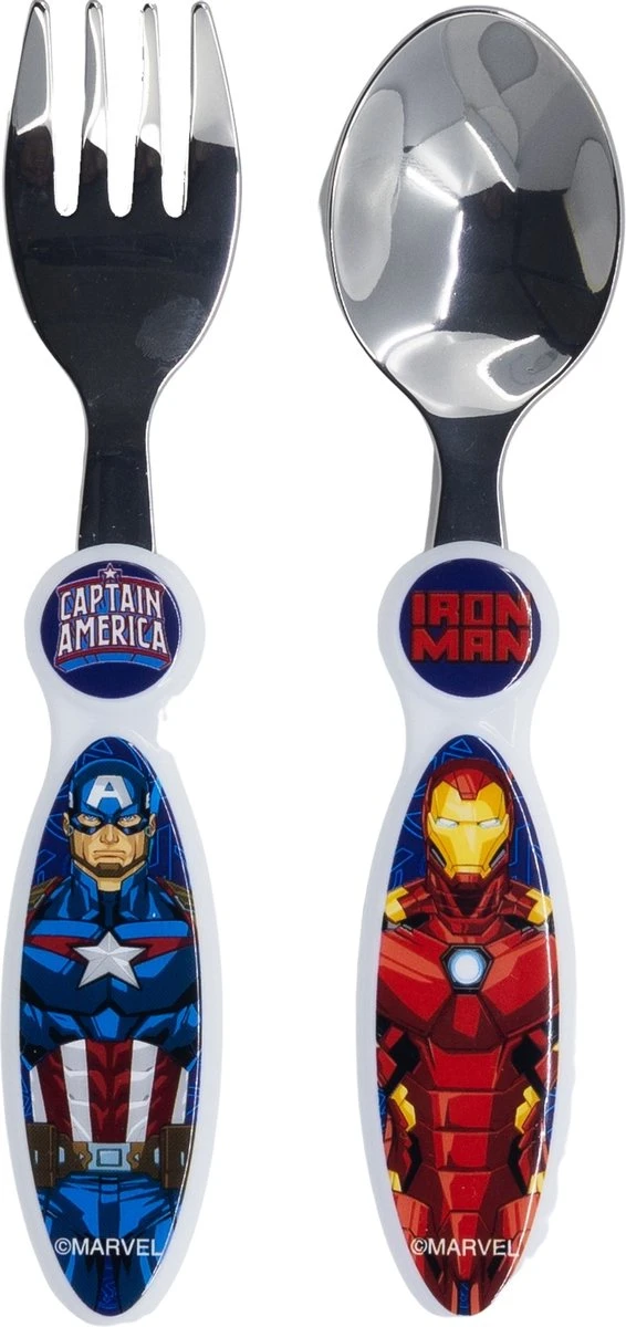 Marvel Avengers Bestekset - Lepel & Vork 3 Marvel Avengers Bestekset - Lepel & Vork