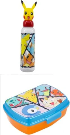 Stor Pokémon Brooddoos + 3D Drinkbeker - Drinkfles - 560 Ml