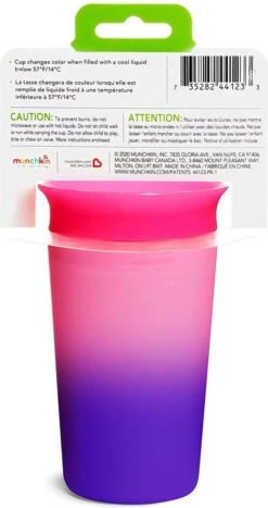 Munchkin Miracle 360 Colour Changing Sippy Cup Pink -BIBS Shop 635x1200