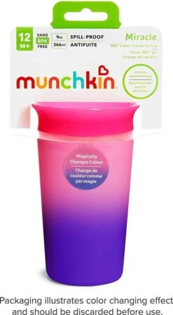 Munchkin Miracle 360 Colour Changing Sippy Cup Pink -BIBS Shop 661x1200 4