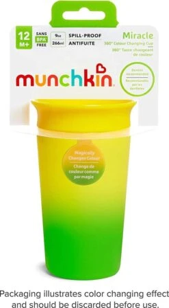 Munchkin Miracle 360 Colour Changing Sippy Cup Yellow -BIBS Shop 662x1200