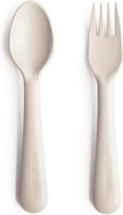 Mushie - Kinderservies Vork & Lepel - Bestek - Ivory