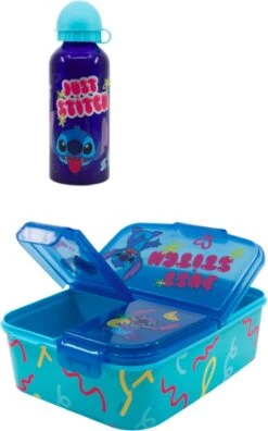 Disney Lilo En Stitch Multi Brooddoos + Aluminium Drinkfles - 400 Ml