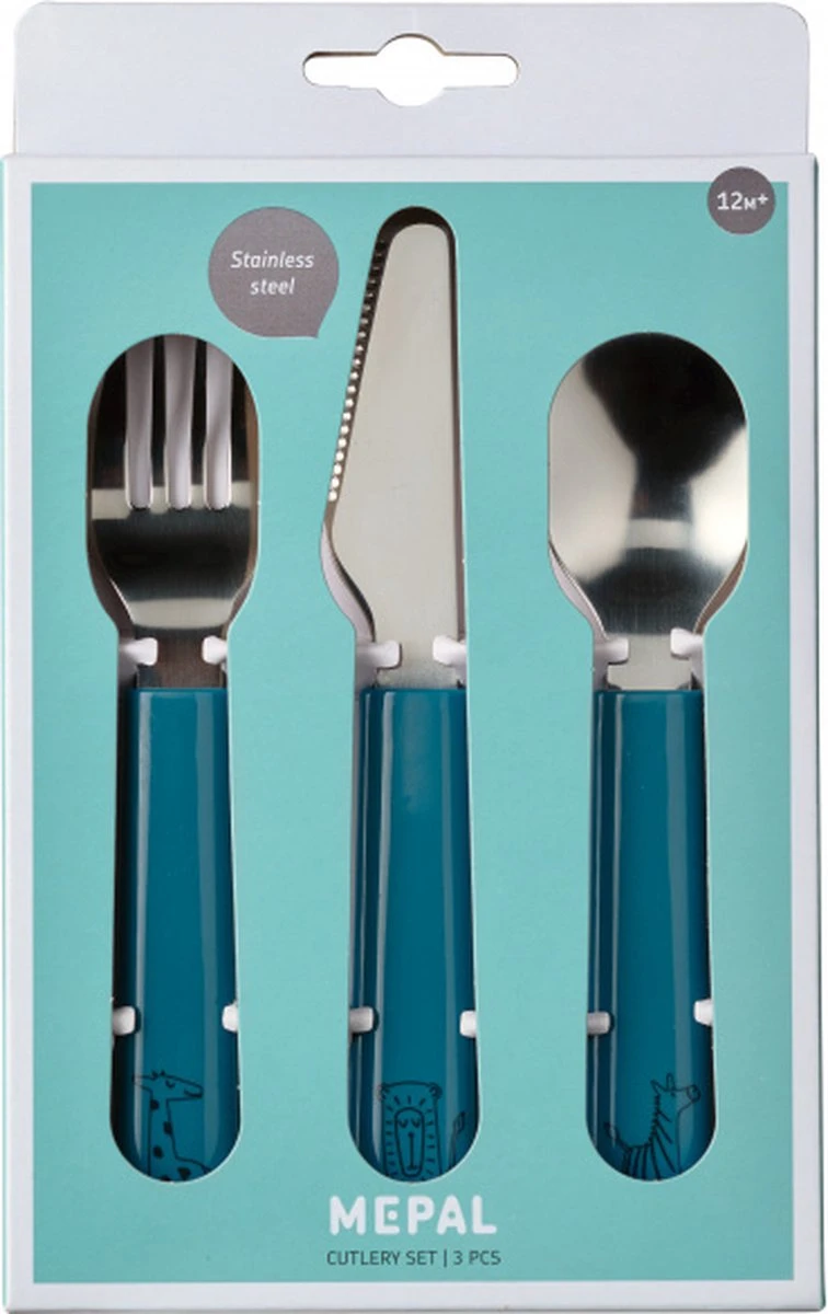 Mepal Mio – Kinderbestekset 3 –delig – Bestaat Uit Een Mes, Vork En Lepel– Deep Blue - Ideaal Voor Peuters En Kleuters – Kinderbestek 4 Mepal Mio – Kinderbestekset 3 –delig – Bestaat Uit Een Mes, Vork En Lepel– Deep Blue - Ideaal Voor Peuters En Kleuters – Kinderbestek - Afbeelding 2