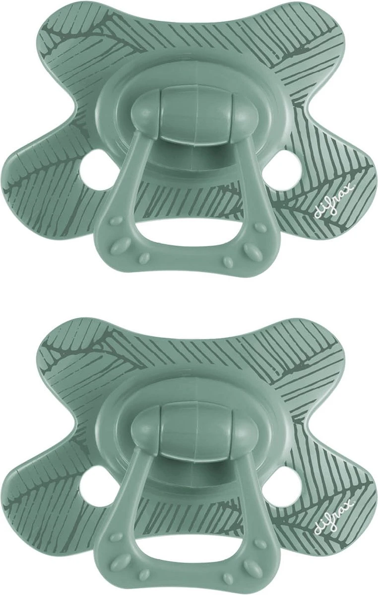 Difrax Fopspeen Natural 6+ Maanden Nature - Sage/Groen Veins - 2 Stuks 3 Difrax Fopspeen Natural 6+ Maanden Nature - Sage/Groen Veins - 2 Stuks