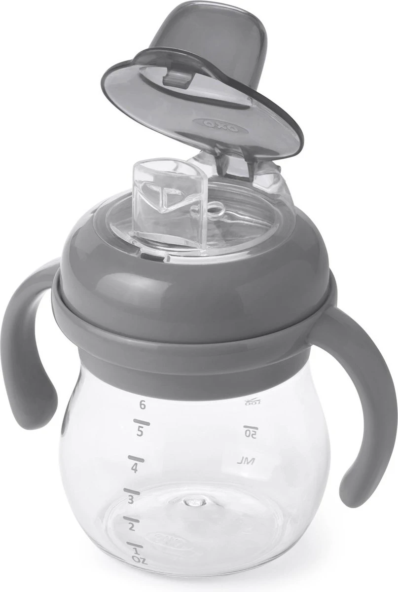 OXO Tot Transitions Drinkbeker - Tuitbeker Baby - Antilekbeker - Drinkbeker Baby- Drinkbekers -150ml Met Handvat - Grey 3 OXO Tot Transitions Drinkbeker - Tuitbeker Baby - Antilekbeker - Drinkbeker Baby- Drinkbekers -150ml Met Handvat - Grey