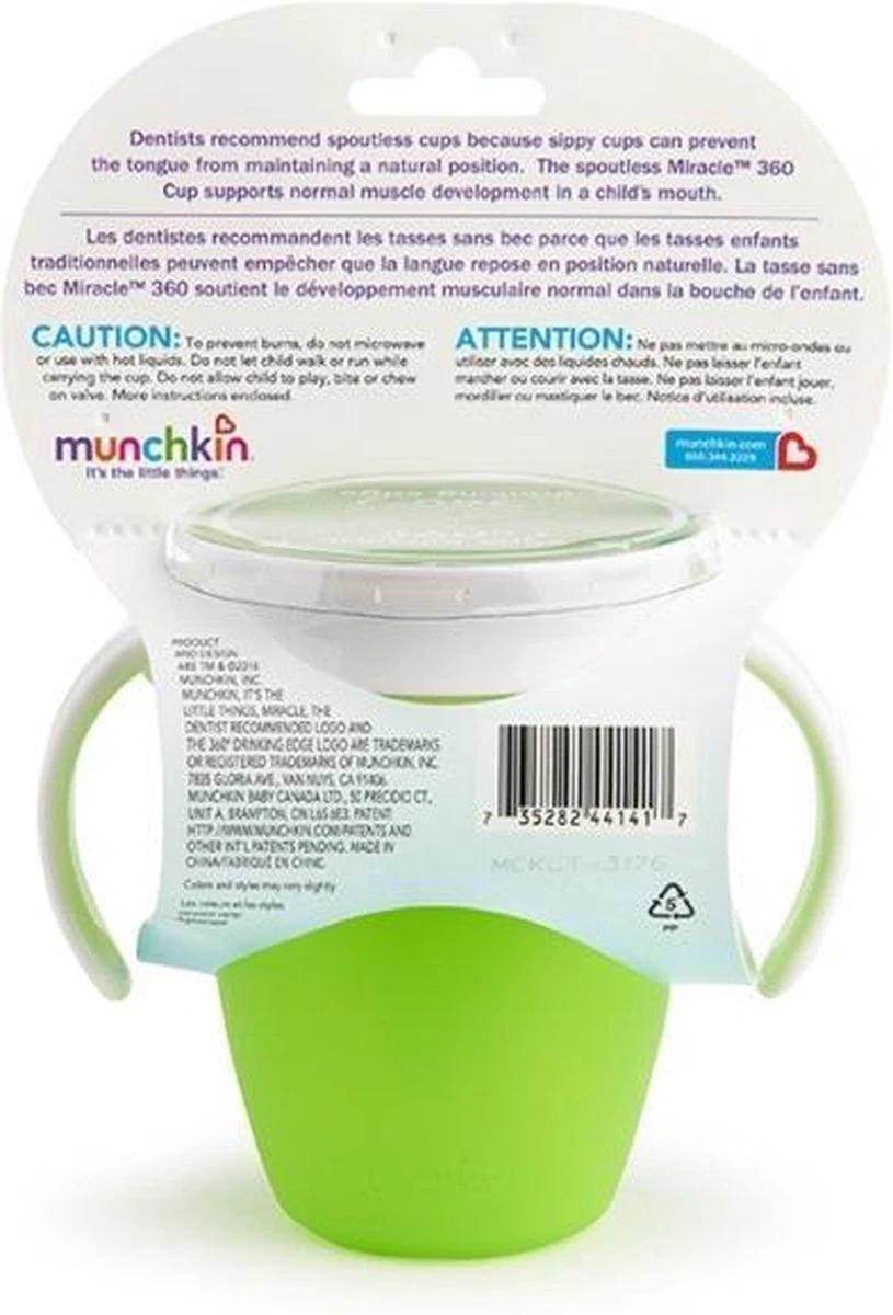 Munchkin Miracle Drinkbeker 360 Trainer Cup Groen 14 Munchkin Miracle Drinkbeker 360 Trainer Cup Groen - Afbeelding 12
