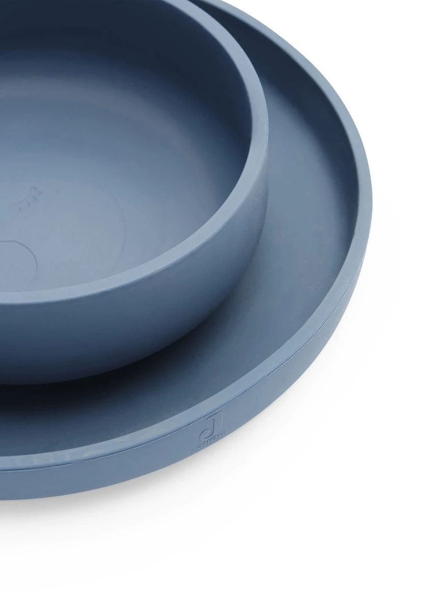 Jollein Kinderserviesset Siliconen 4-delig - Jeans Blue 7 Jollein Kinderserviesset Siliconen 4-delig - Jeans Blue - Afbeelding 5