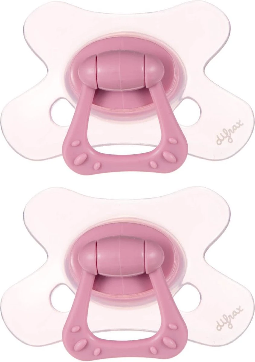 Difrax Fopspeen 6+ Maanden Natural Speen - Roze/Rose - 2 Stuks 3 Difrax Fopspeen 6+ Maanden Natural Speen - Roze/Rose - 2 Stuks