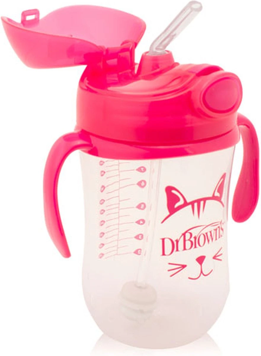 Dr. Brown's Eerste Rietjesbeker - 270 Ml - Roze 8 Dr. Brown's Eerste Rietjesbeker - 270 Ml - Roze - Afbeelding 6