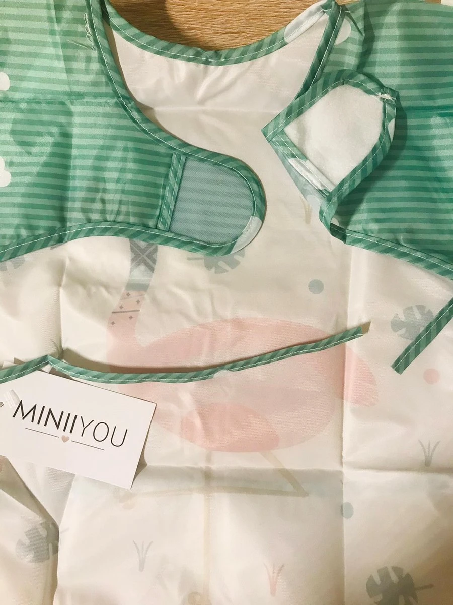 4-Pack - Slab Met Mouwen En Opvangbak - Flamingo - Vogel - Hert - Kat - 1-4 Jaar 6 4-Pack - Slab Met Mouwen En Opvangbak - Flamingo - Vogel - Hert - Kat - 1-4 Jaar - Afbeelding 4