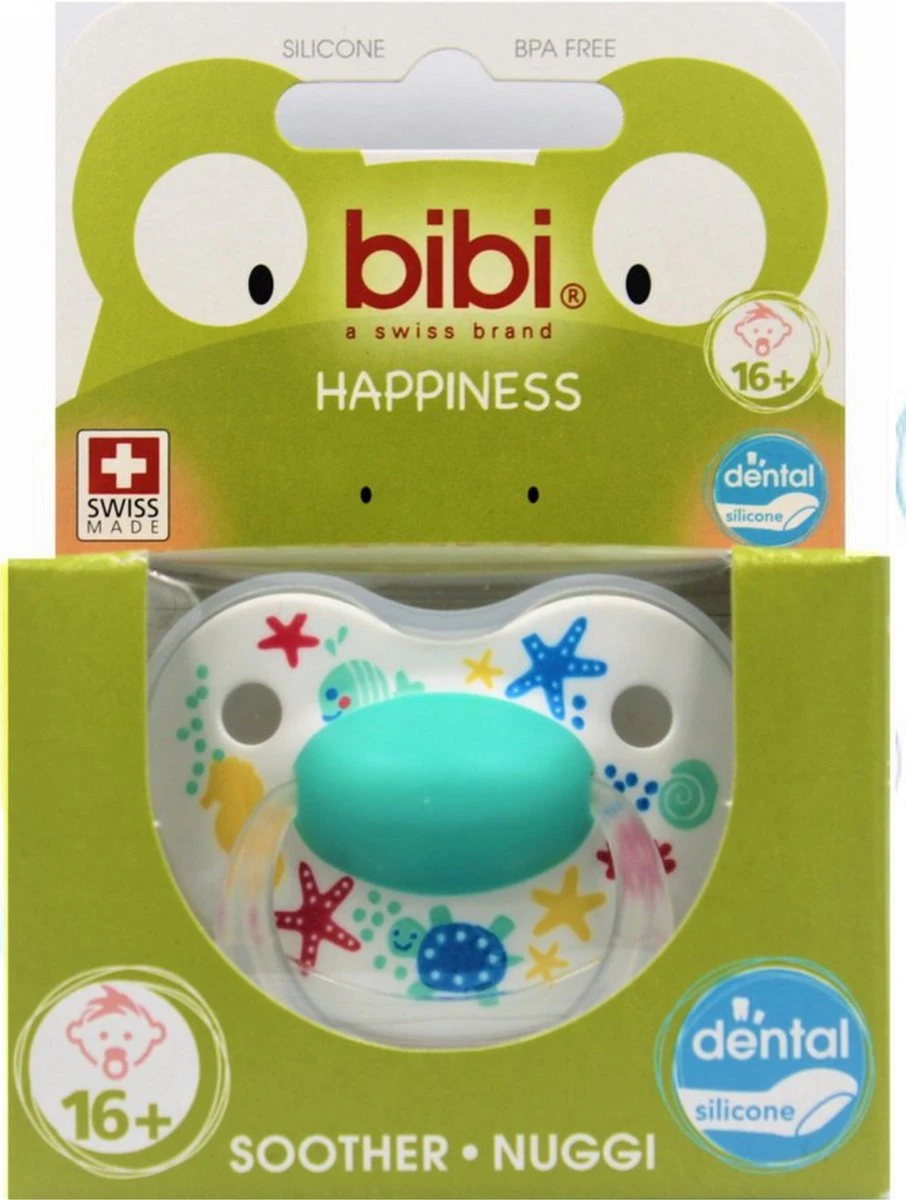 Bibi Happiness Play With Us Martiem Dental Fopspeen 16 Maanden - Zeesterren / Wit 4 Bibi Happiness Play With Us Martiem Dental Fopspeen 16 Maanden - Zeesterren / Wit - Afbeelding 2