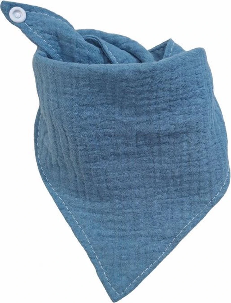 MINIIYOU - 5 Stuks Hydrofiele Bandana Slabbetjes - Effen Blauw - Geel Wit - Kwijlslabbetjes 7 MINIIYOU - 5 Stuks Hydrofiele Bandana Slabbetjes - Effen Blauw - Geel Wit - Kwijlslabbetjes - Afbeelding 5