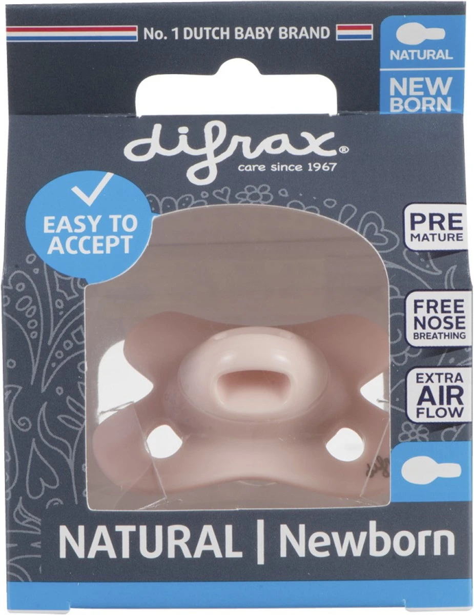 Fopspeen Difrax Newborn Natural Pure | Blossom Roze 9 Fopspeen Difrax Newborn Natural Pure | Blossom Roze - Afbeelding 7