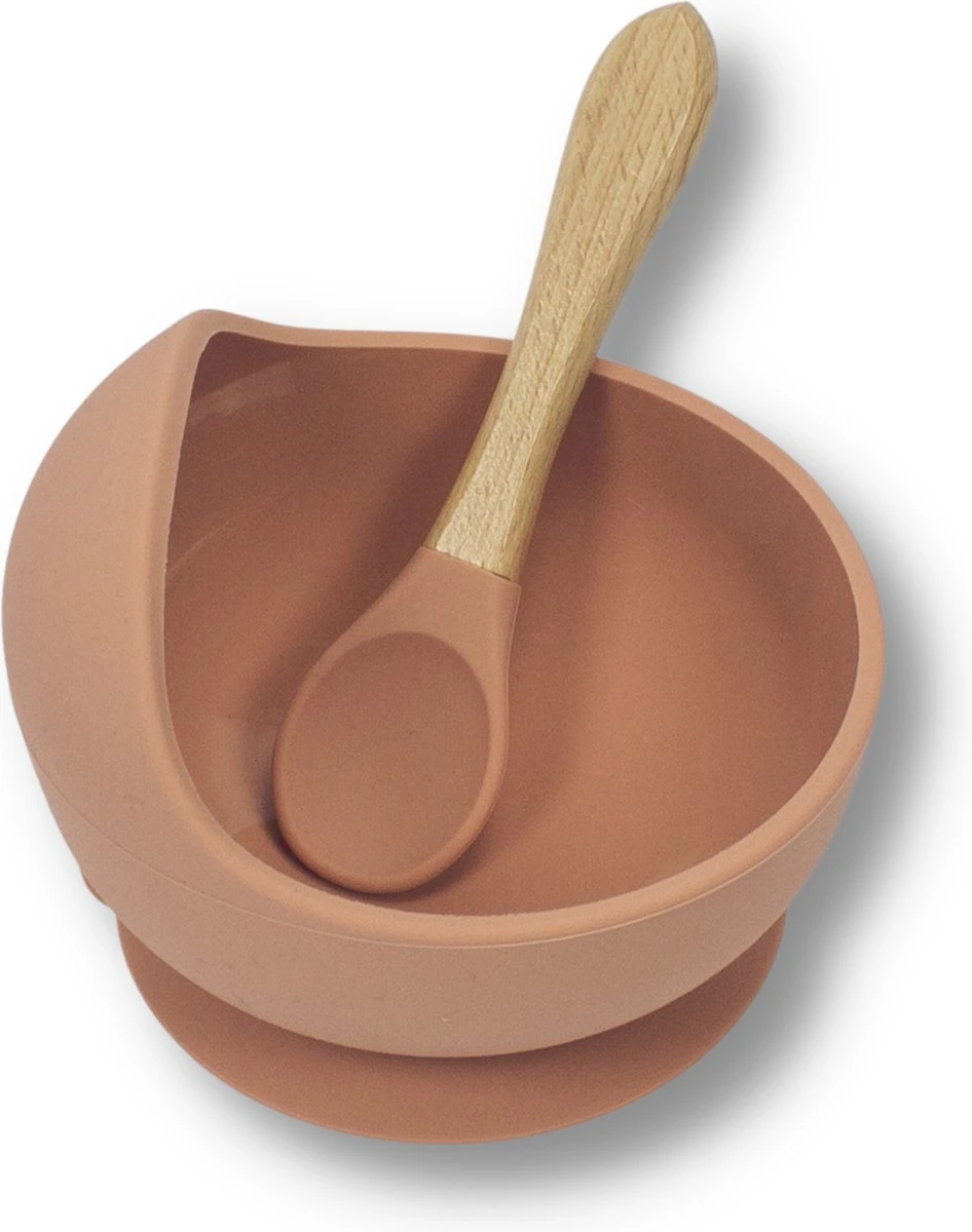 Kids Cultures | Baby Servies | Baby Bordje Met Zuignap Inclusief Lepel | Kinderbord | Oud Roze 3 Kids Cultures | Baby Servies | Baby Bordje Met Zuignap Inclusief Lepel | Kinderbord | Oud Roze