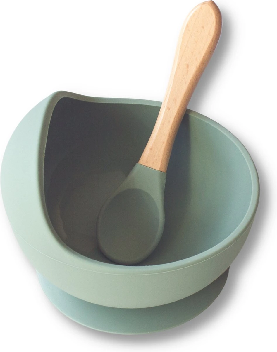 Kids Cultures | Baby Servies | Kinderbord En Kinderkom Met Zuignap Inclusief Lepels | Baby Bord | Groen 4 Kids Cultures | Baby Servies | Kinderbord En Kinderkom Met Zuignap Inclusief Lepels | Baby Bord | Groen - Afbeelding 2