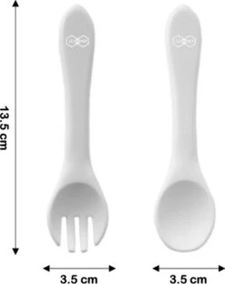 JU&MP Kinderbestek - Baby - 2 Baby Lepels En Vorken - Baby Bestek - BPA-Vrij - Roze -BIBS Shop 950x1200