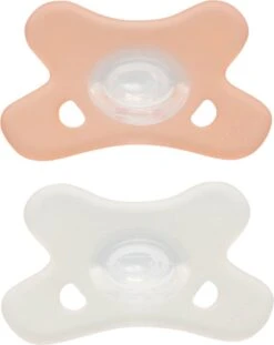 Difrax Natural 0-6 Mnd Siliconen Blossom/Wit Fopspeen 2 Stuks 120-SI123B03