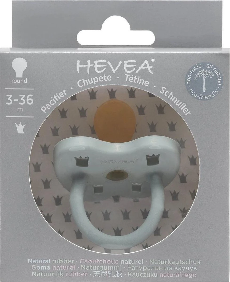 HEVEA Speen Rond 3-36 Mnd Gorgeous Grey 5 HEVEA Speen Rond 3-36 Mnd Gorgeous Grey - Afbeelding 3