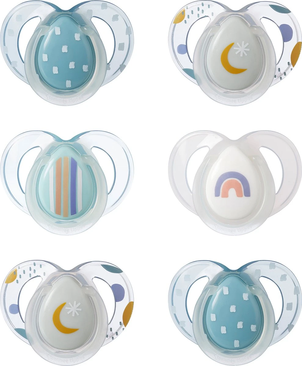 Tommee Tippee Night Time Soothers, Symmetrical Orthodontic Design, BPA-Free Silicone Baglet, 6-18m, Pack Of 6 3 Tommee Tippee Night Time Soothers, Symmetrical Orthodontic Design, BPA-Free Silicone Baglet, 6-18m, Pack Of 6