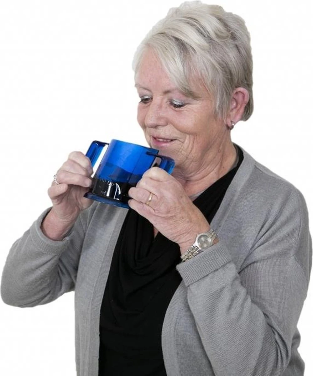 HandyCup Met Deksel - Drinkbeker Met 2 Handgrepen - Blauw - 200ml 5 HandyCup Met Deksel - Drinkbeker Met 2 Handgrepen - Blauw - 200ml - Afbeelding 3